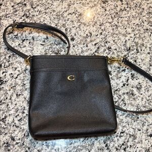 COACH Black Leather Crossbody Bag